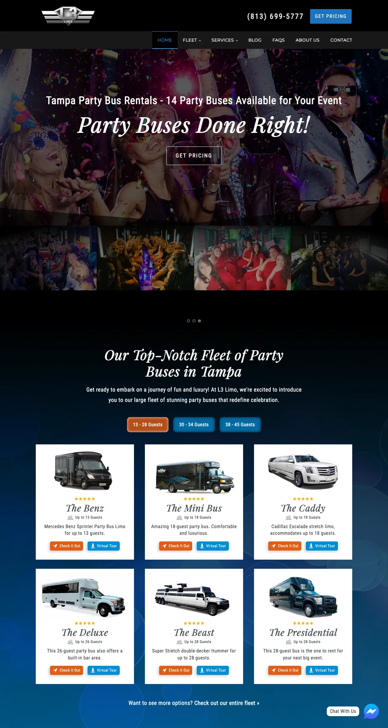 L3limo Party Bus — website preview